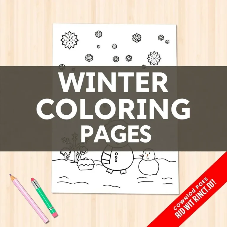 Winter Coloring Pages for kids (Free Printable PDF Downloads)