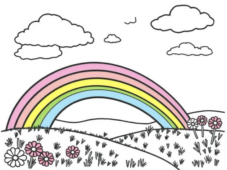 rainbow coloring page